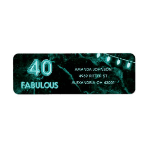 40 & Fabulous Teal & Black 40th Birthday