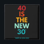 40 Is The New 30 Said Ever, Funny 40th Birthday  Magnet<br><div class="desc">40 Is The New 30 Said Ever,  Funny 40th Birthday</div>