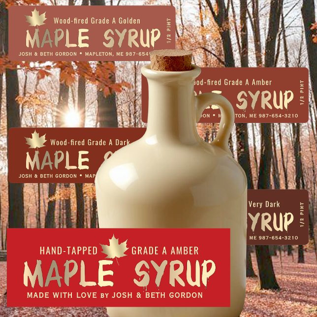 40 MAPLE GRADE LABELS in 4 SYRUP COLORS  (Creator Uploaded)