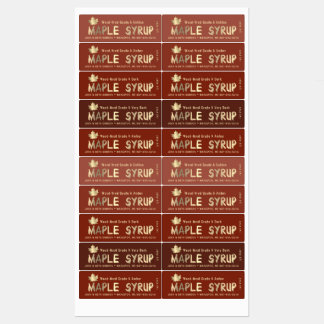 40 MAPLE GRADE LABELS in 4 SYRUP COLORS (10 each)