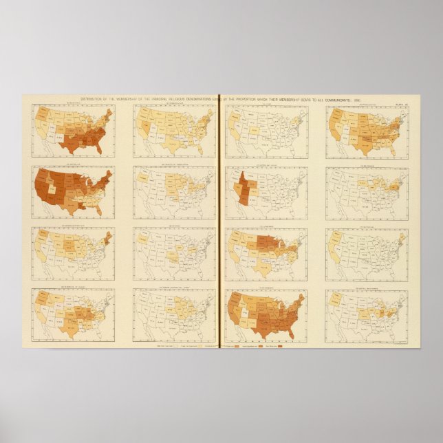 40 Membership, principal denominations 1890 Poster (Front)