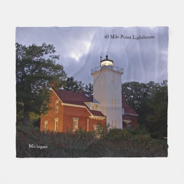 40 Mile Point Lighthouse at dusk blanket (Front (Horizontal))
