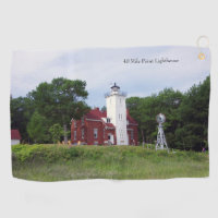 40 Mile Point Lighthouse golf towel