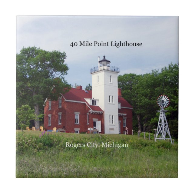 40 Mile Point Lighthouse tile (Front)