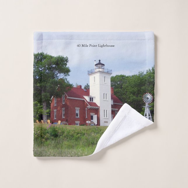 40 Mile Point Lighthouse towel set (Wash Cloth)