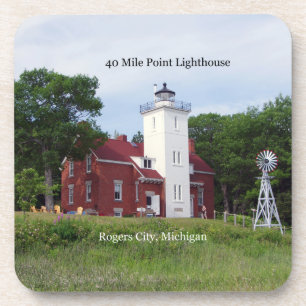 40 mile Point Ligthouse set of 6 plastic coasters