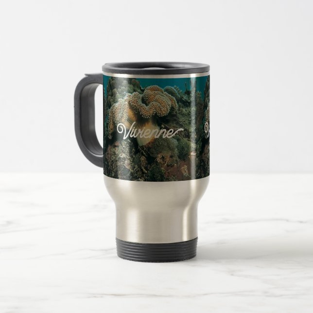 40 oz Cup with handle, Stainless Steel Cup (Front Left)