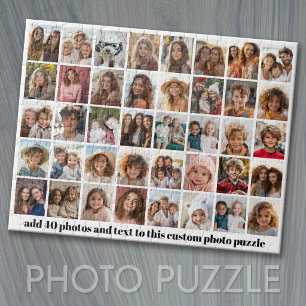 40 Photo Collage - 5 Rows 8 Columns - Script Name Jigsaw Puzzle