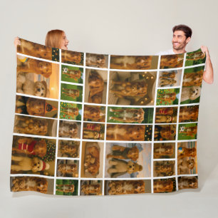 40 Photo Collage Template Personalized Custom Made Fleece Blanket