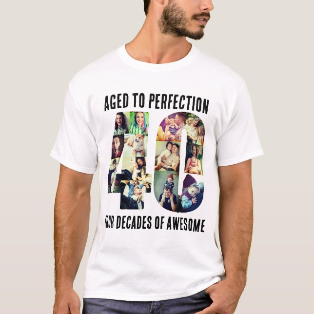 40 photo number collage T-Shirt (Front)
