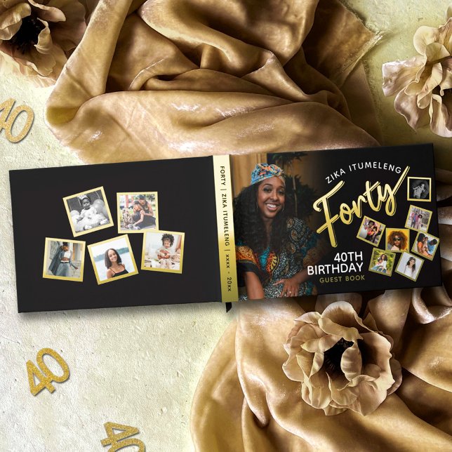 40 photos d'anniversaire 40e livre d'or noir (Créateur téléchargé)