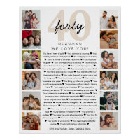 40 Reasons We Love You Birthday Keepsake Gift