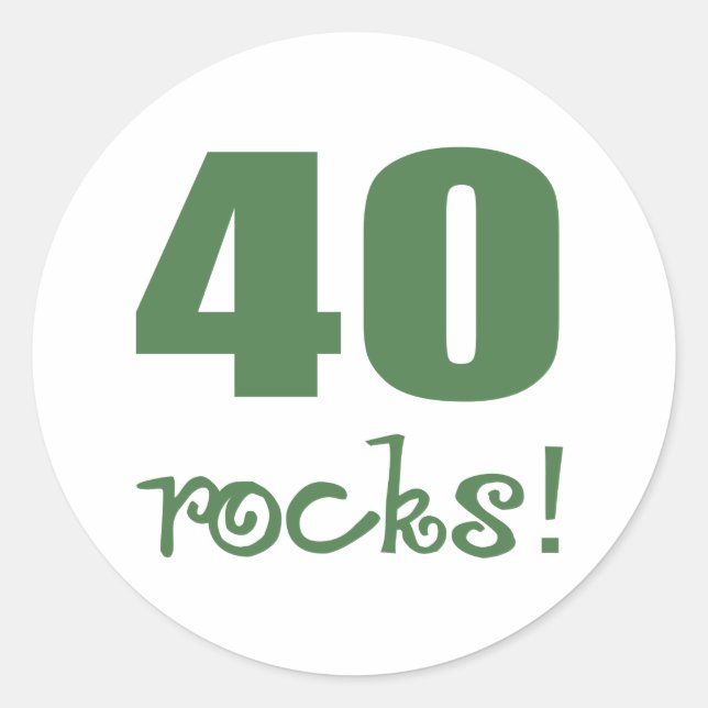 40 Rocks! Classic Round Sticker (Front)