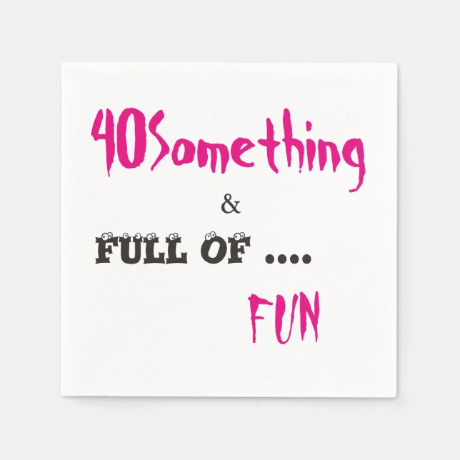 40 Something Celebration Party Paper Napkins (Front)