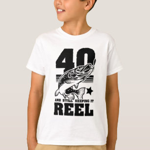 40 Still Keeping It Reel 40th Birthday Fishing Gif T-Shirt