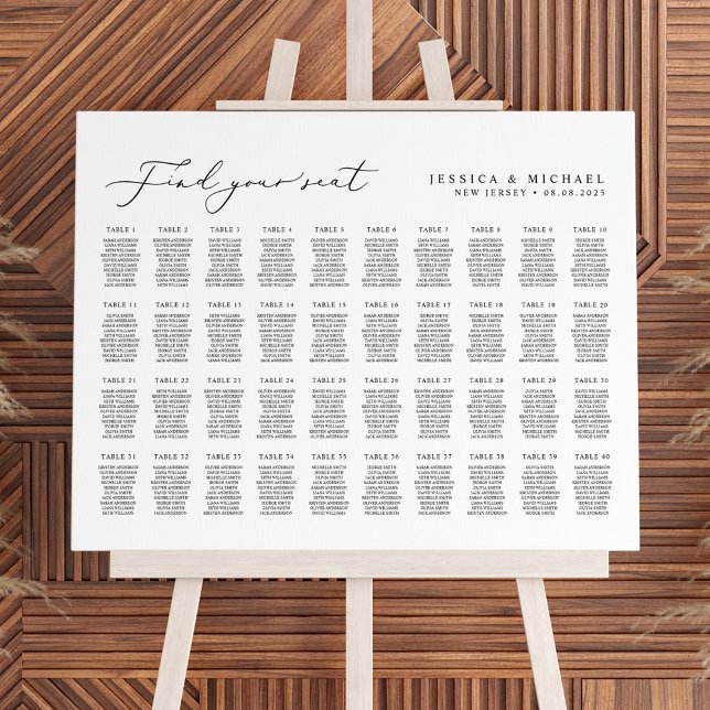 40 Tables Large Find Your Seat Seating Chart (Creator Uploaded)