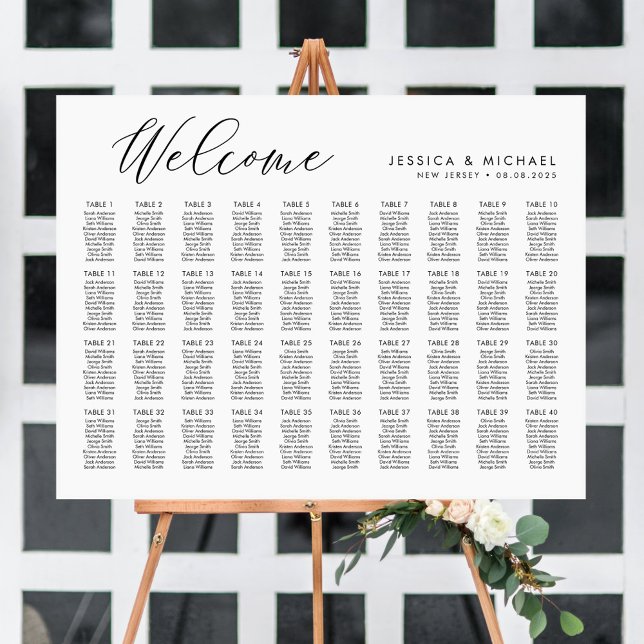 40 Tables Large Welcome Seating Chart Plan (Creator Uploaded)