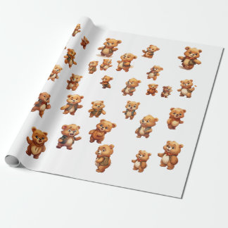 40 Teddy Bear editable Wrapping Roll Paper