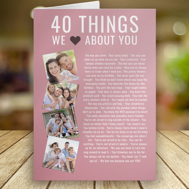 40 Things We Love About You | 40th Birthday Card (Creator Uploaded)