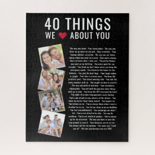 40 Things We Love About You   40th Birthday Jigsaw Puzzle