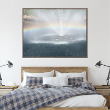 40"x32" Rainbow Over Pond