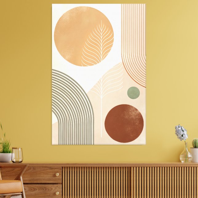 40" x 60" Boho Abstract Canvas Print Wall Art (Insitu(LivingRoom))