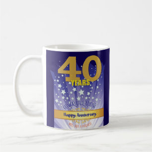 40 Year CUSTOM Recovery Anniversary Bold Numeral Coffee Mug