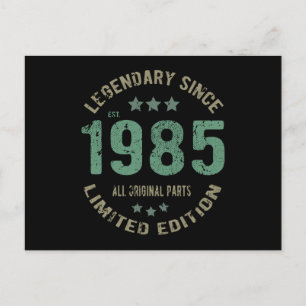 40 Year Old Bday 1985 Legend 40th Birthday Gift Postcard