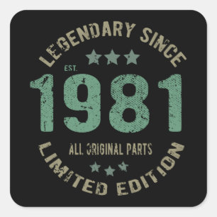40 Year Old Bday Legend 40th Birthday Square Sticker