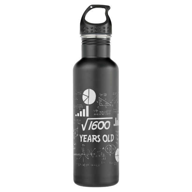40 Year Old Bday Math Teacher 40th Birthday Gift 710 Ml Water Bottle (Front)