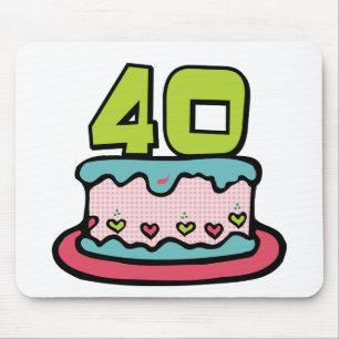 40 Year Old Birthday Cake Mouse Pad