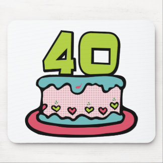 40 Year Old Birthday Cake Mouse Pad