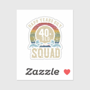 40 Year Old Birthday Squad Vintage