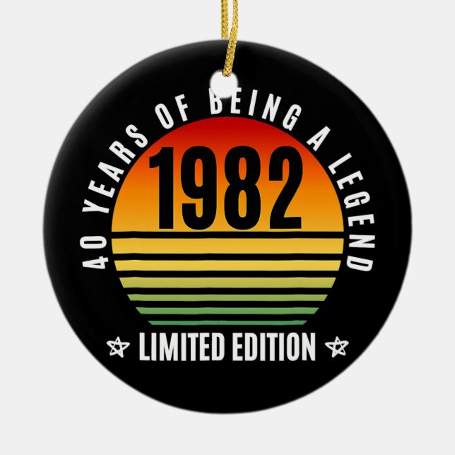 40 Year Old Gifts Retro 1982 Limited Edition 40th Ceramic Ornament (Front)
