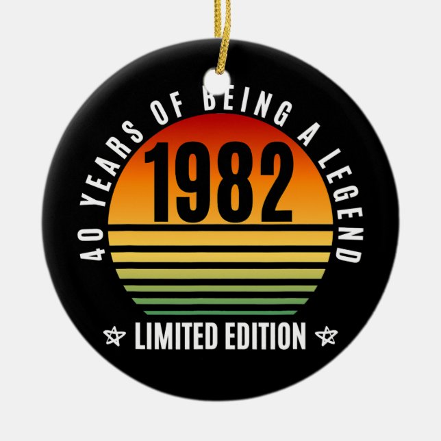 40 Year Old Gifts Retro 1982 Limited Edition 40th Ceramic Ornament (Front)