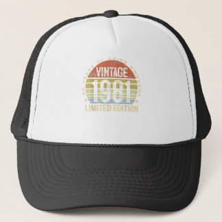 40 Year Old Gifts Vintage 1981 Limited Edition 40t Trucker Hat