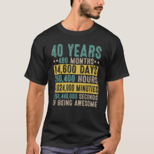40 Year Old Gifts Vintage Awesome 40th Birthday Co T-Shirt