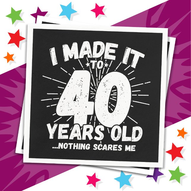 40 Year Old Sarcastic Meme Funny 40th Birthday Napkin (Creator Uploaded)