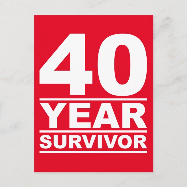 40 year survivor postcard (Front)