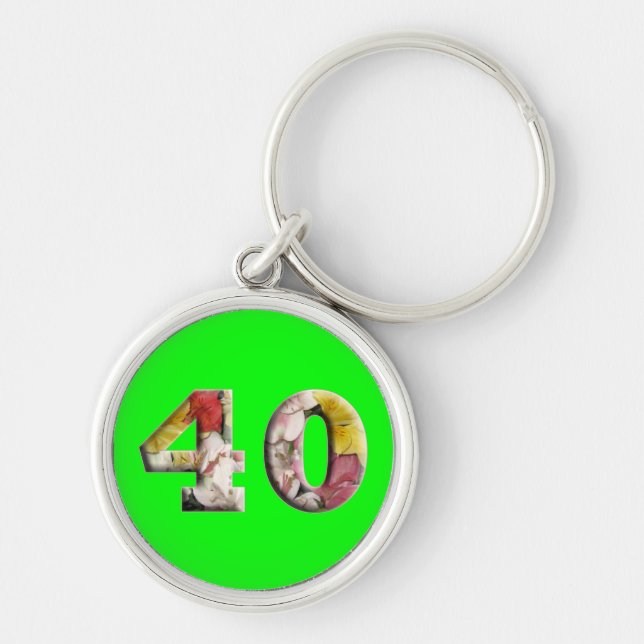 40 Years 40th Birthday Milestone Keychain (Front)