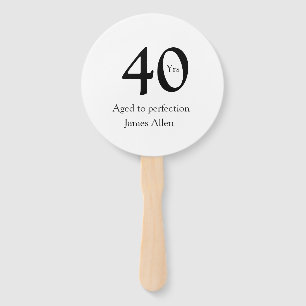 40 years aged to perfection birthday name simple  hand fan