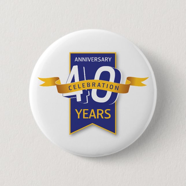 40 Years Anniversary Design 2 Inch Round Button (Front)