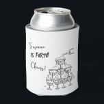 40 years Birthday Champagne tower funky Can Cooler<br><div class="desc">Hand written and hand-illustrated 40 years birthday coozie featuring a festive champagne tower. Cheers!</div>