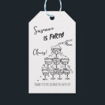 40 years Birthday Champagne tower funky Gift Tags<br><div class="desc">Hand written and hand-illustrated 40 years birthday thank you tag featuring a festive champagne tower. Cheers!</div>