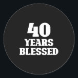 40 Years Blessed 40th Birthday Christian Religious Classic Round Sticker<br><div class="desc">40 Years Blessed 40th Birthday Christian Religious Jesus God</div>