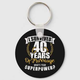 40 years marriage 40th wedding anniversary keychain