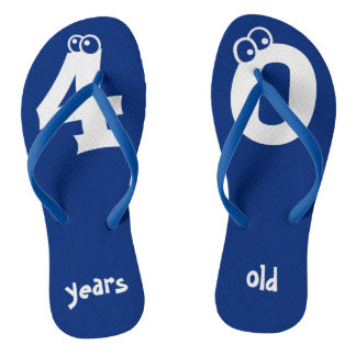 40 years old Cool Birthday Design Flip Flops