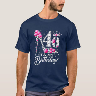 40 Years Old It's My 40Th Birthday Funny Pink Diam T-Shirt