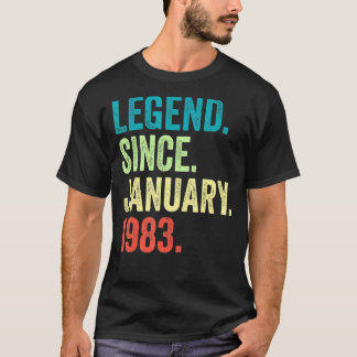 40 Years Old Legend Since January 1983 40th Birthd T-Shirt