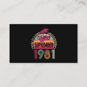 40 Years Old Vintage Sep 1981 40th Birthday Business Card